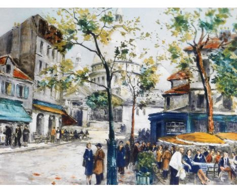 Charles Blondin (1913-1991).  Paris scene, coloured etching, signed and no.1-350E, titled lower left, 33cm x 39cm.