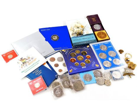 Various commemorative coins, coin sets, etc.  Britain's First Decimal Coin sets, 200th Anniversary of Nelson Trafalgar 21st O