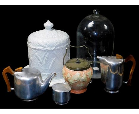 Various collectable items, etc. a three piece Picquot ware tea and coffee service, to include coffee pot, 21cm H, a large che