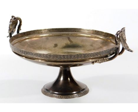 A Tiffany &amp; Co tazza, of circular form, with pierced scroll and floral handles, on an inverted stem and circular foot, wh