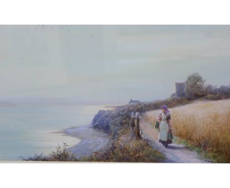 JOHN WHITE (1851-1933) "Silver and gold on the Axe near Axmouth", watercolour heightened with white and body colour, signed a