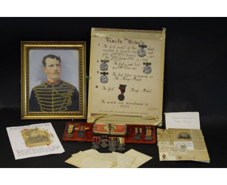 A collection of medals, badges and memorabilia relating to "3232PTE S PITTMAN Wiltshire Regiment", including: 1914-1918 medal