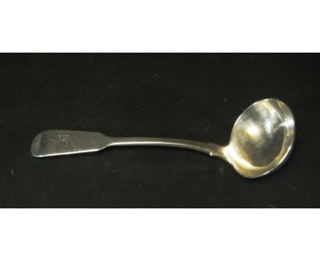 A Victorian silver ladle (by Joseph and Albert Savory, London, 1855), 17.5 cm long, 2.4 oz