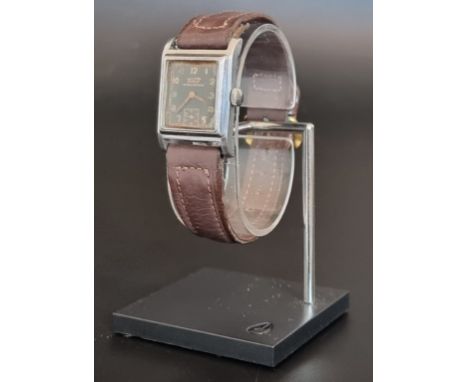 A circa 1940s Tissot manual wind wristwatch, 23mm, Serial No.1068986, on a replacement leather strap. 