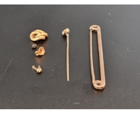 A 9ct gold tie pin, 2.2g. 