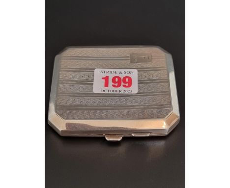 An engine turned silver cigarette case, Birmingham 1928, 9cm, gross weight 95g. 