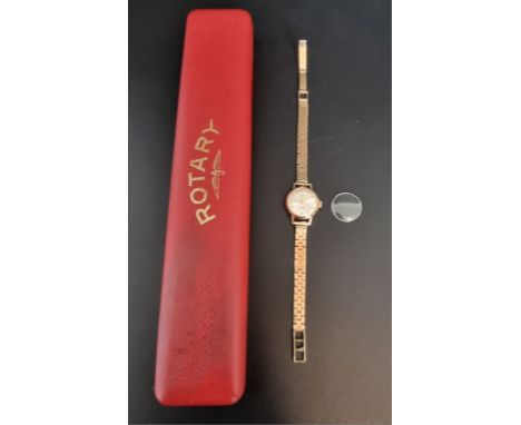 A vintage Rotary 9ct gold manual wind ladies wristwatch, 18mm. 