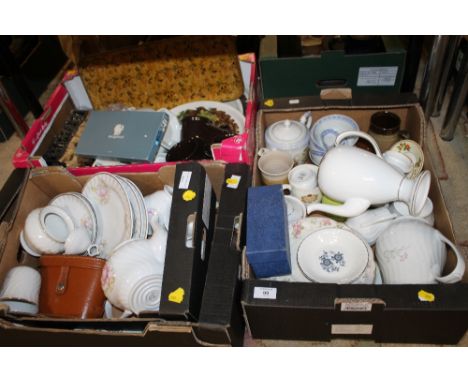 FOUR BOXES OF CHINA & CERAMICS TO INC WEDGWOOD, SPODE ETC