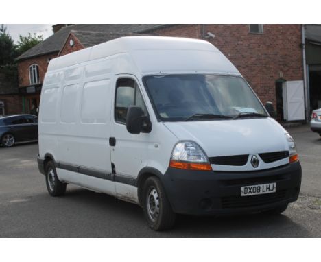 A WHITE RENAULT MASTER LH35 DCI 120 PANEL VAN (LGV) 2.5L DIESEL ENGINE, REGISTERED 03/2008, MOT 21st APRIL 2017, MILEAGE 184,