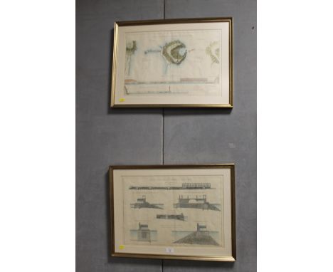 A PAIR OF ITALIAN ARCHITECTURAL STYLE DRAWINGS