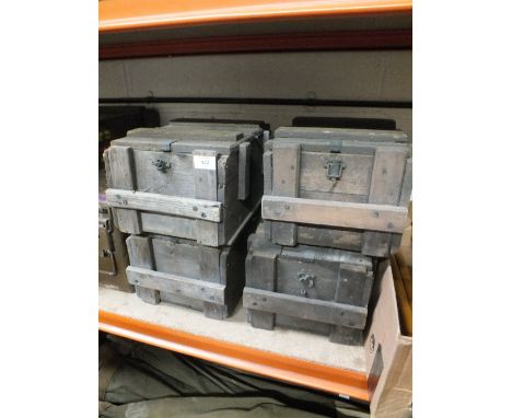 FOUR WWII ERA WOODEN AMMUNITION BOXES