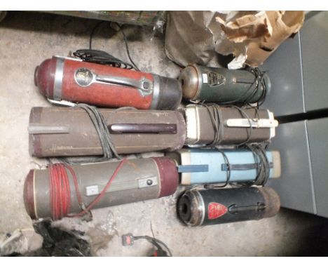 A SELECTION OF VINTAGE VACCUM CLEANERS TO INC THE PHEONIX POPULAR, THE PHEONIX CLIPPER, HOOVER ETC (9)