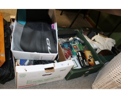A LARGE QUANTITY OF SUNDRIES TO INC A GEAR 4 MUSIC SPEAKER, TENT ETC