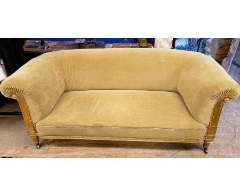 A late Victorian gilt framed sofa, 195 cm wide