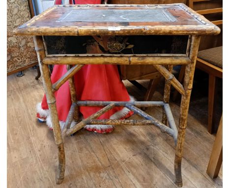 A bamboo side table, 67 cm wide