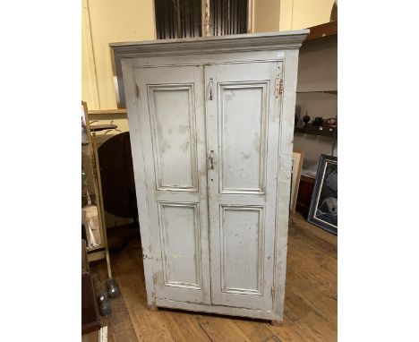 A painted cupboard, with two doors, 98 cm wide