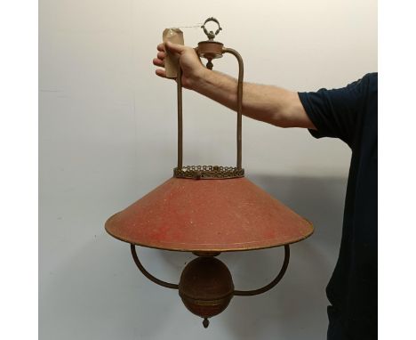 A brass wall hanging light, 55 cm diameter