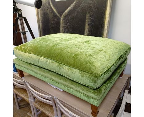 A green pouffe, by Duresta, 85 x 124 cm