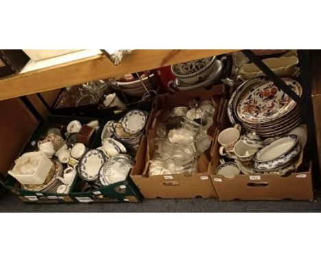 Assorted ceramics and glass (4 boxes)