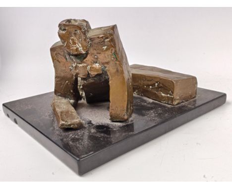 A Zack Zaltman bronze figure, on a black base, 29 cm wide