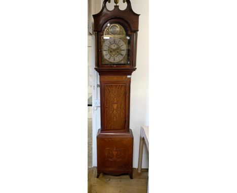 A longcase clock, the brass dial signed Nathan Canthrop, Skipton,&nbsp;with a silvered chapter ring, subsidiary seconds dial 