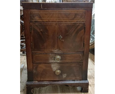 A mahogany bedside cabinet, converted from a commode, 53 cm