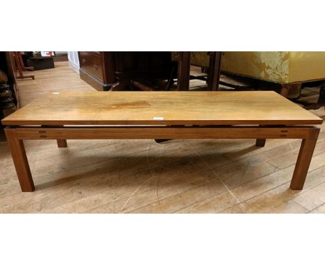 A 20th century Danish style hardwood coffee table, 120 cm wideLight wear probably due to use, small scuffs on the top of the 