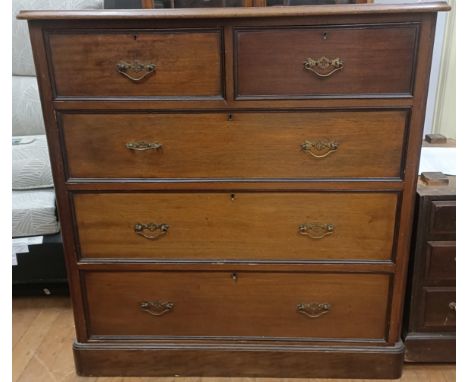 A mahogany chest, having two short and three long drawers, 104 cm wide