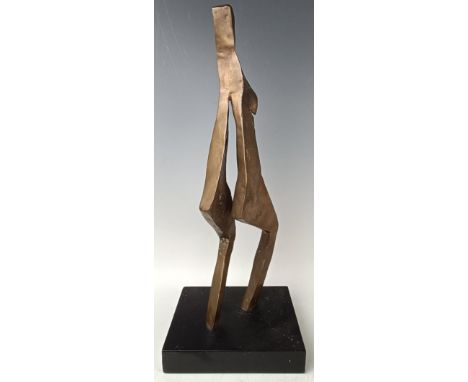 A Zack Zaltman bronze figure, Step, 1975, 1/4, on a black base, 48 cm highgood condition, a little dirty