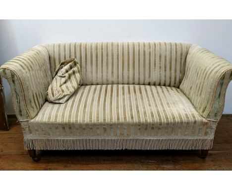 An Edwardian two seater settee, on tapering square legs, 135 cm wide70 cm high