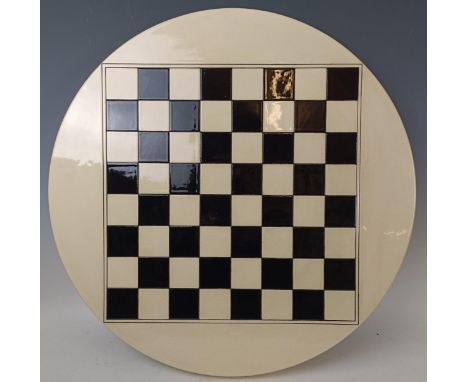 A Dennis Chinaworks chess board, 58 cm diameter