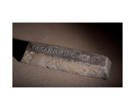 18th CENTURY PROVENANCE ROMAN LEAD "PIG" / INGOT YORKSHIRE, UNITED KINGDOM, 81 A.D. cast lead, of rectangular form, with a ra