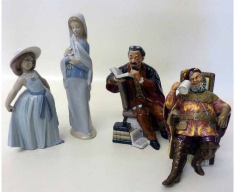 Royal Doulton Foaming Quart and The Professor also Two lladro figures of girls Condition report: see terms and conditions