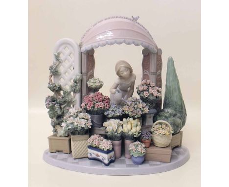 A Lladro Utopia collection porcelain figure "Romantic Feelings", No. 8250. Condition report: chips to flowers and leaves; one