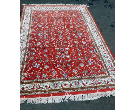 Multi-coloured fringed carpet and 1 other Condition report: see terms and conditions