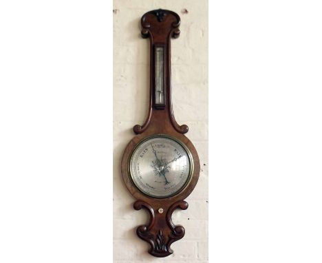 Victorian mahogany banjo barometer by D. Maffia Monmouth Condition report: see terms and conditions