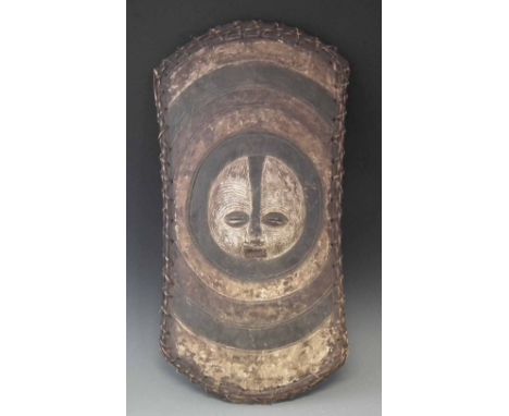 Luba shield, 82cm high     All lots in this Tribal and African Art Sale are sold subject to V.A.T. Therefore £100 hammer pric