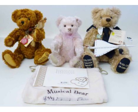 Steiff pink musical Teddy Bear playing 'Candle in the Wind.' Ltd ed. no. 02857, with certificate and original bag and box    