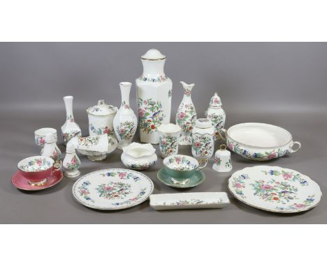 A good collection of Aynsley ornamental wares, matching lamp base and cabinet cups and saucers.