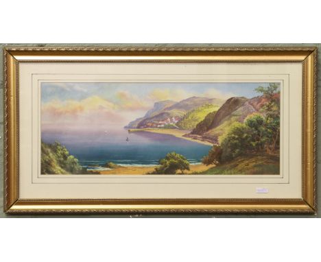 R. Conner, a pair of gilt framed watercolours coastal scenes, one named Lulworth Cove.