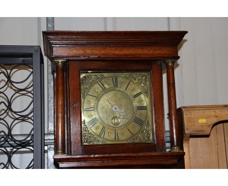 A 19th Century oak longcase clock having brass dial and movement 