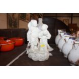 A Chinese blanc de chine group depicting two figur