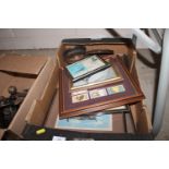 Four framed aircraft prints and various other fram
