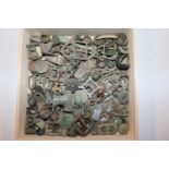 A box containing various metal detector finds etc.