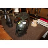 A bronze replica Roman Centurion helmet