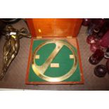 An early 20th Century mahogany cased brass protrac