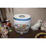 A large Victorian sherry barrel with floral decora