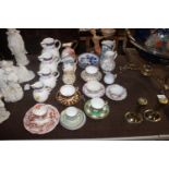A graduated set of Coalport "Caughley" mask head j