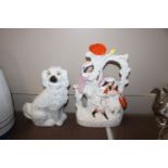 A Victorian Staffordshire flatback spill holder gr