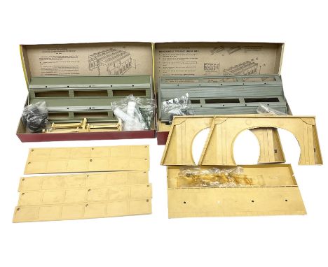 Hornby Dublo - Engine Shed Kit (2-road) No.5005; and Engine Shed Extension Kit No.5006; each in pictorial box; two plastic tu